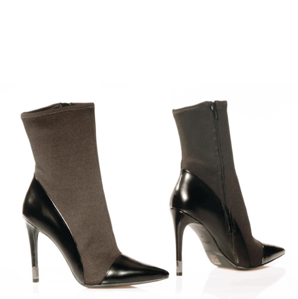 GUESS – Tronchetto Nero Tacco a Spillo Pelle e Tessuto