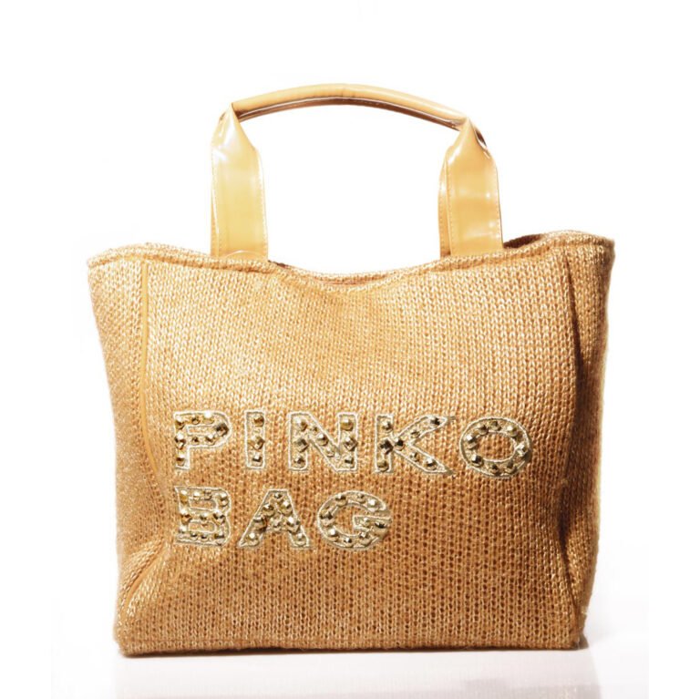 PINKO – Borsa a mano ocra in tela