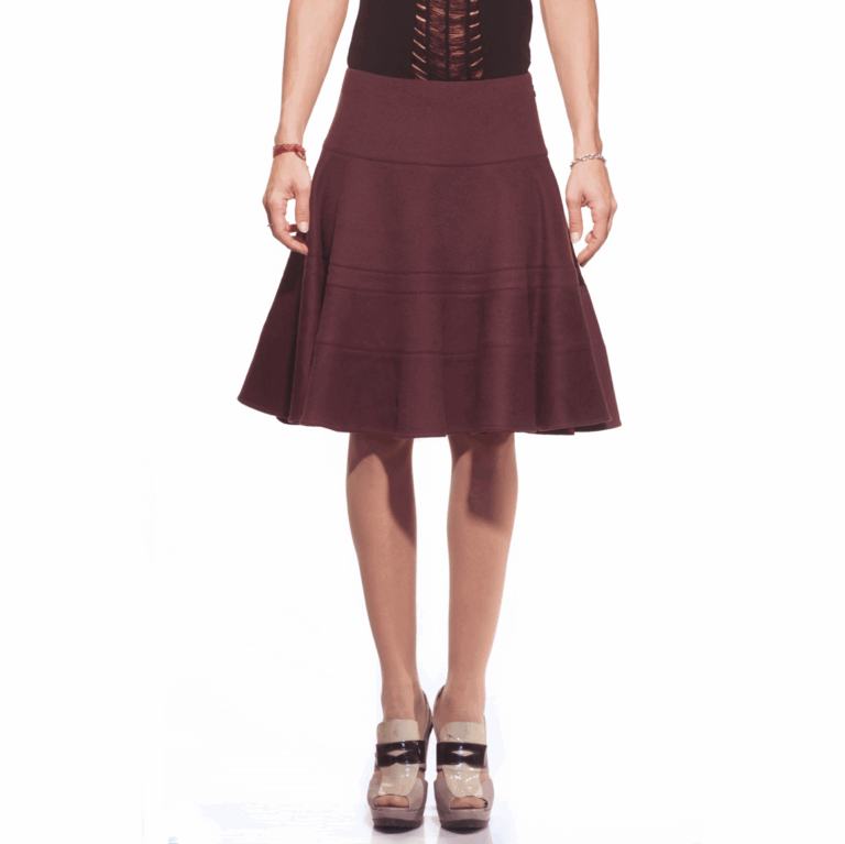 PATRIZIA PEPE – Gonna a Campana in Lana e Cashmere Prugna