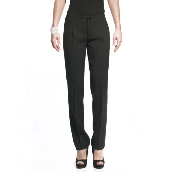 VERSACE – Pantalone Nero Invernale Chino a Sigaretta in Lana Vergine