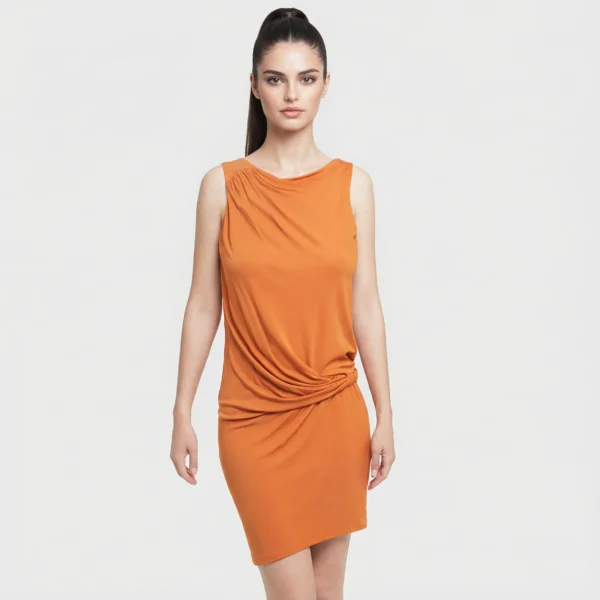 PATRIZIA PEPE Evening - Orange Ochre Collared Dress