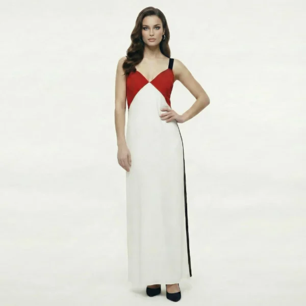 TWENTY EASY by KAOS – Vestito Lungo Bianco Rosso Nero