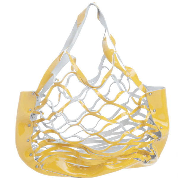 COCCINELLE – Borsa a Mano a Rete in Pelle Gialla