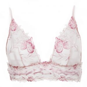 Cotton club pink elegant bra with floral details