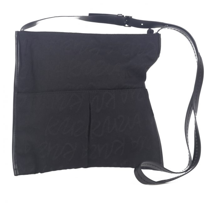 KRIZIA - black canvas shoulder bag