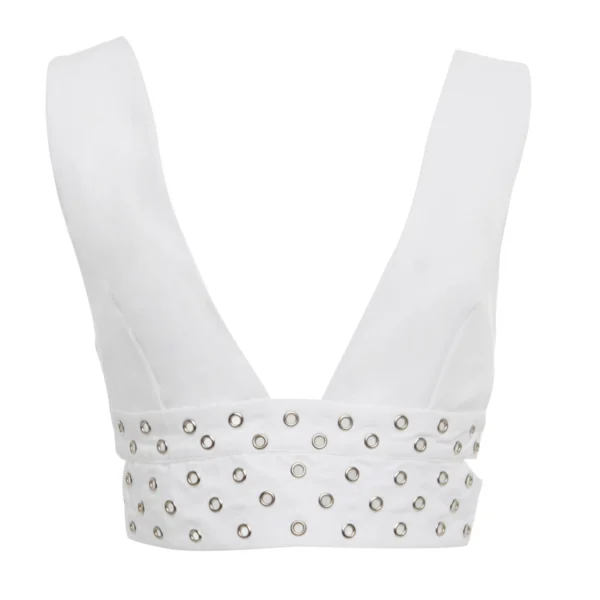 LAVISH ALICE – Top bralette bianco con applicazioni
