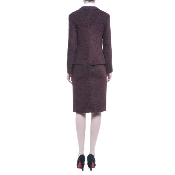 Mario Pucci Cecconi women's coordinated suit knee-length skirt and plum color jacket