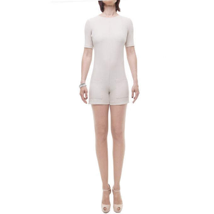 Antonello Serio tuta onepiece, abito corto, shorts, panna