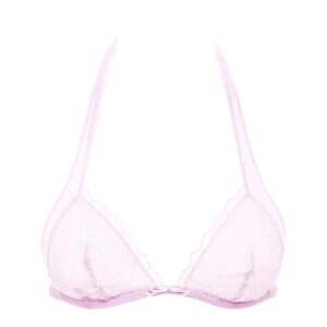 Rosapois reggiseno senza ferretto rosa tulle ricamato laccio al collo