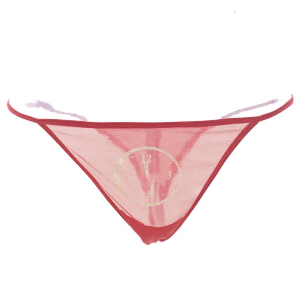 perizoma donna rosso VERDISSIMA in tulle con stampa decorativa