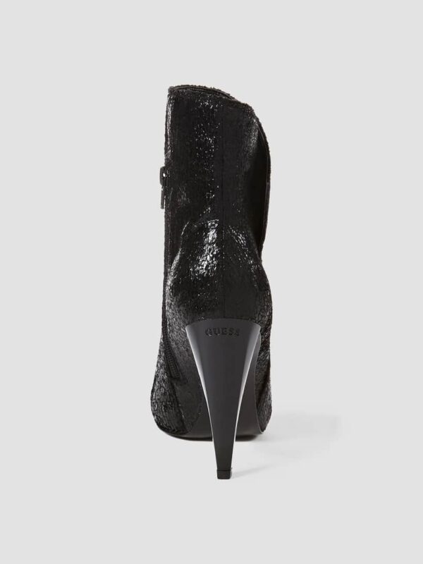 guess black metallic effect velvet ankle boot
