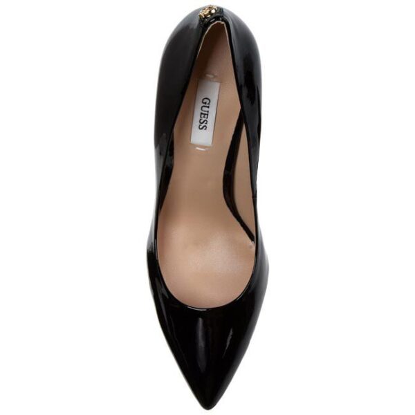 Guess decollette painted black leather stiletto heel Women's Shoes FL4PSMPAT08