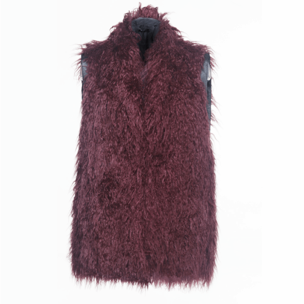 PLEASE – Gilet in Ecopelliccia Bordeaux