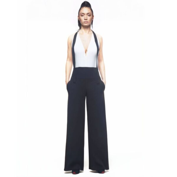 ATOS LOMBARDINI – Tuta Elegante bianco e nero senza maniche