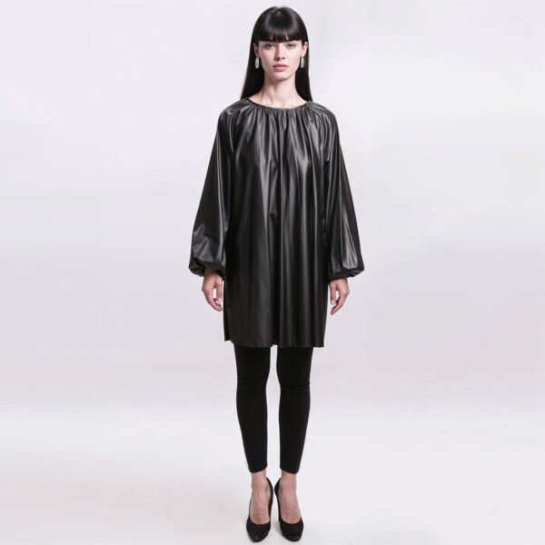 TWINSET ACTITUDE – Abito similpelle nera donna oversize