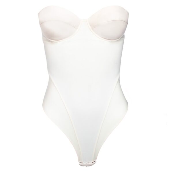 cotton club adriana body bianco senza spalline fronte