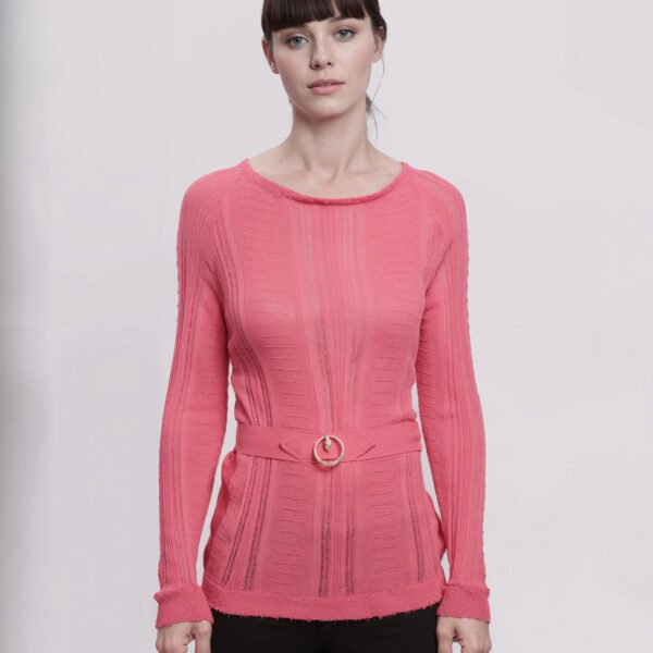 maglia cavalli class rosa corallo colore 392 fronte donna