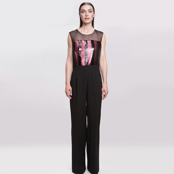 BEATRICE B – Tuta Elegante con Top in Paillettes e Pantaloni Palazzo