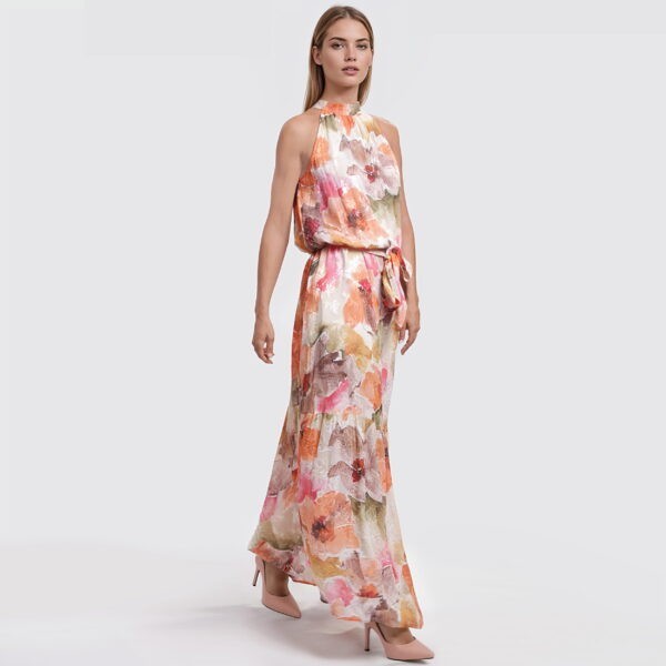 GUESS - Katia Floral Long Dress - Acquarelle Bloom Print U S/M