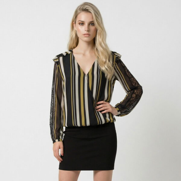 Annarita N abito combinato righe e pizzo taglia S 42 Just Shot Shop Milano