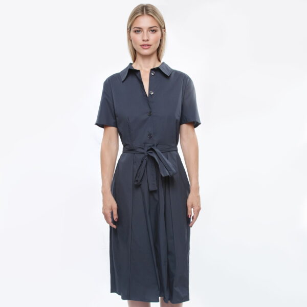 CRISTINA GAVIOLI – Abito Chemisier Blue Cotone con Cintura