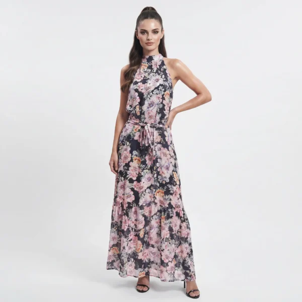 GUESS - Long Floral Dress with Belt U S/M