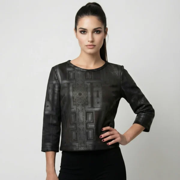 maglia-versace-jeans-nera-interlock-celtic-40- s-fronte