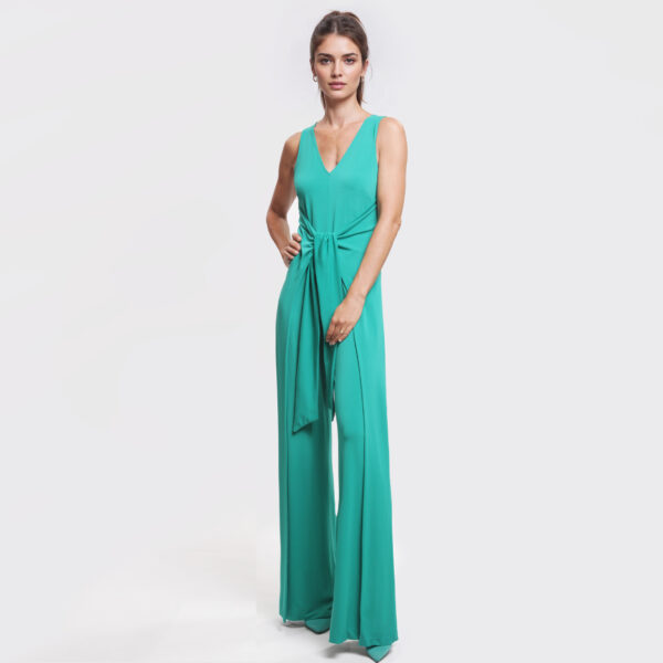 MARCIANO by Guess – Tuta Elegante Verde Smeraldo con scollo a V e pantalone palazzo