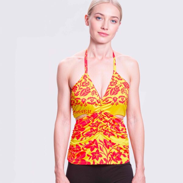 BEATRICE B –  Top Arancio Fiori