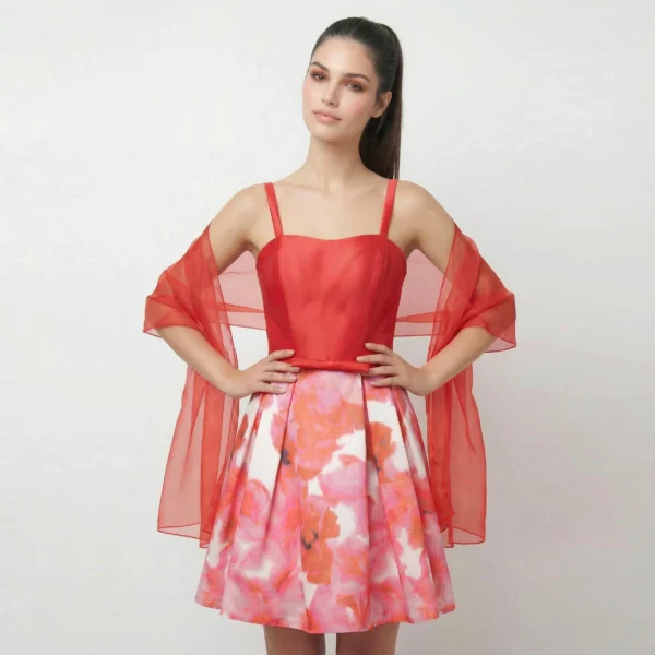 Bianca Brandi Abito Cerimonia Corallo con Stola IT 42 S